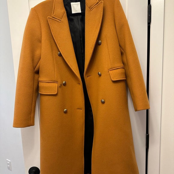 Sandro Maurin Double-Breasted Wool-Blend Coat EU 38 NWOT - Picture 3 of 6